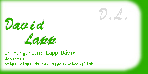 david lapp business card